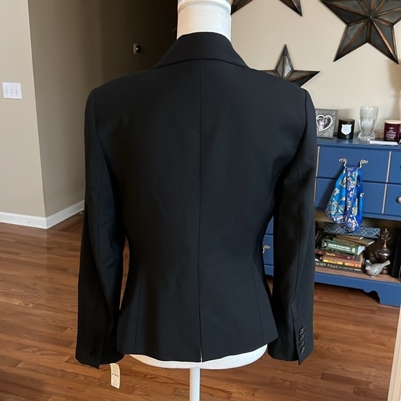 Talbots Blazer Black Wool blend 2 button classic cut lined size 6 - Picture 5 of 16